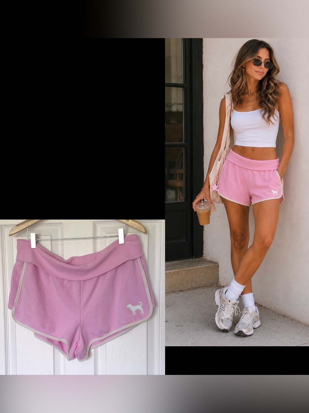 Pink 90s Y2k Folded Over Waistband Shorts